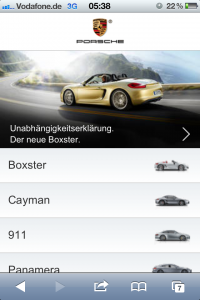 Porsche Mobile Brand Portal