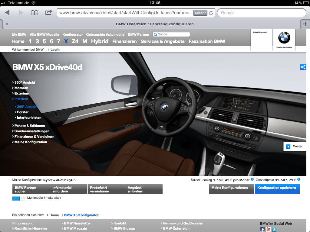 BMW-Konfigurator – Innenraum