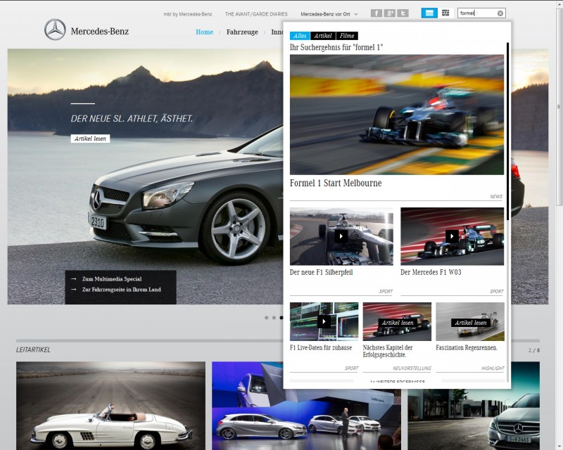 Internationales Markenportal von Mercedes-Benz Passenger Cars - Suche