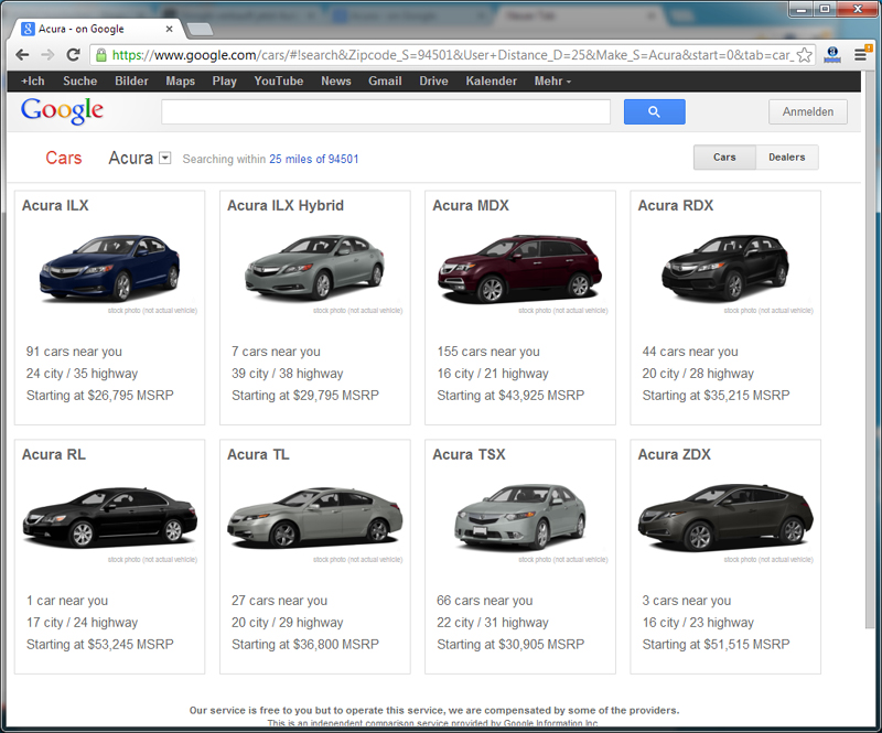 Google Cars - Homepage - Cars