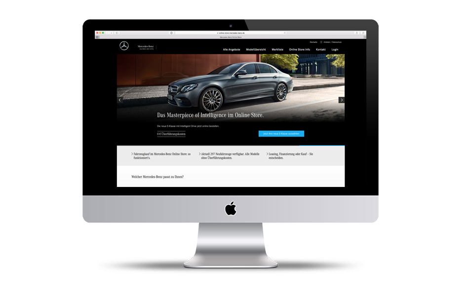 Mercedes-Benz Online Store seit August 2016 live (Website Daimler)